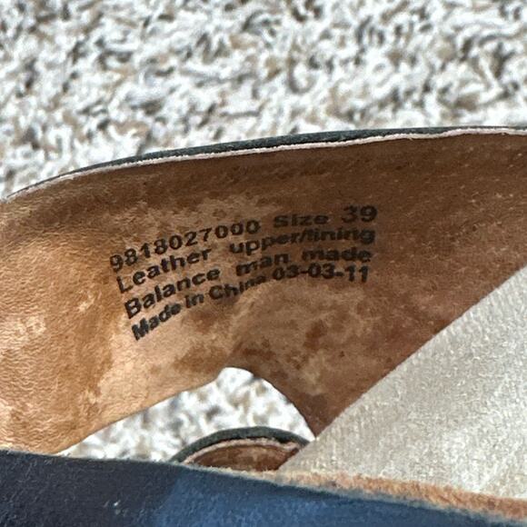 DANSKO Serena Floral Laser Cut Black Leather Heeled Sandals Clogs Women's Size 9 - Picture 6 of 9